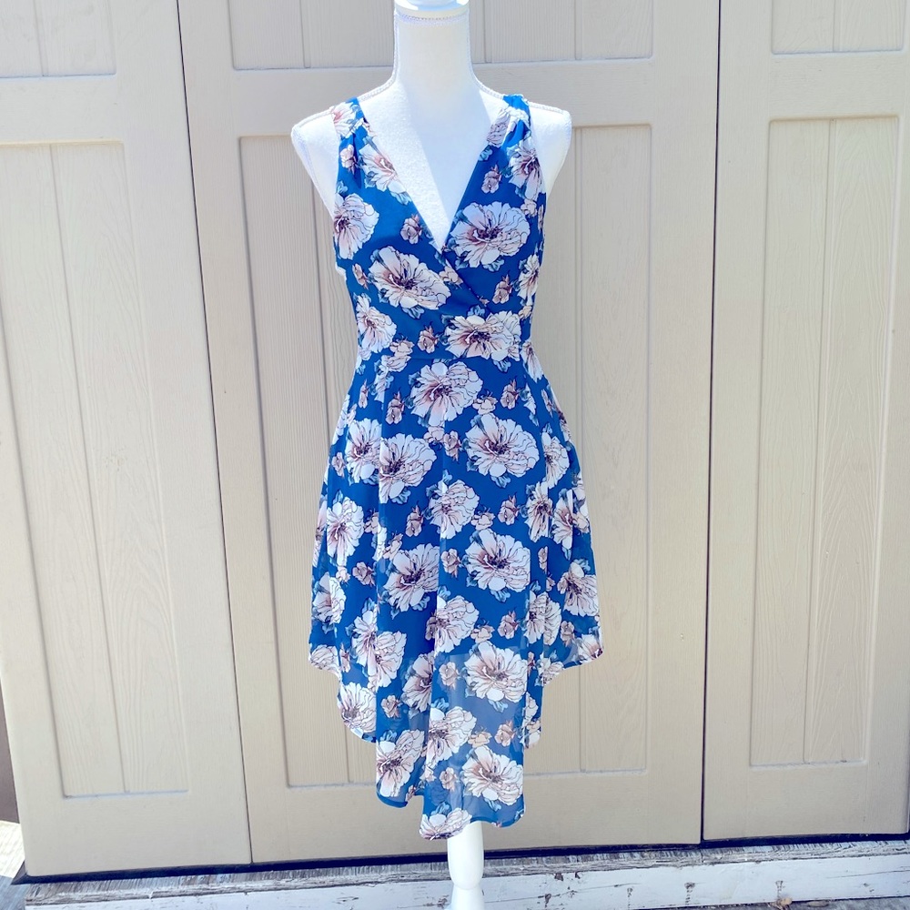 Anthropologie Blue Floral Dress